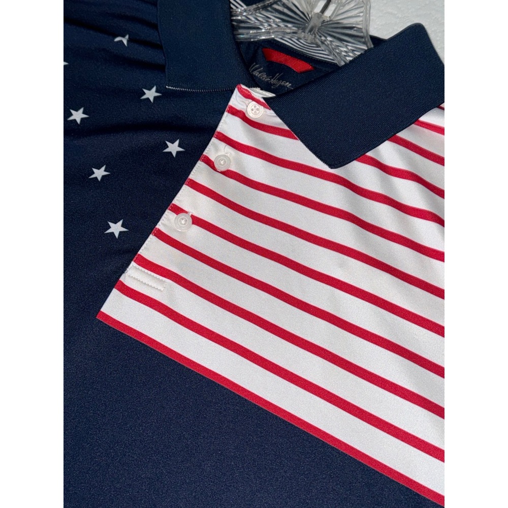 Walter Hagen Golf Polo Shirt Mens Size XXL USA Navy Stars and Stripes 11 Majors